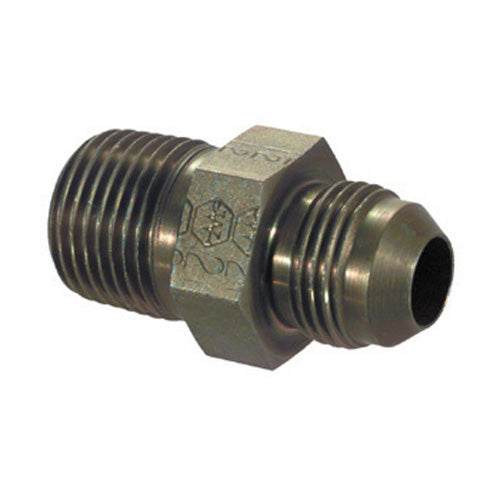 1/4 Inch x 1/2 Inch 10000 psi Zinc Plated Yellow Dichromate Carbon Steel Male Jic To Male Pipe Jic 37 Degree Adapter