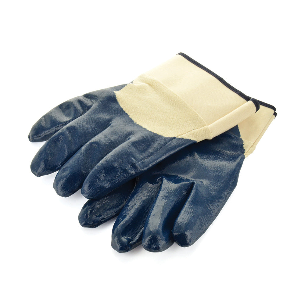 Nitrile Palm Safety Gloves With Cuff Large Pair
