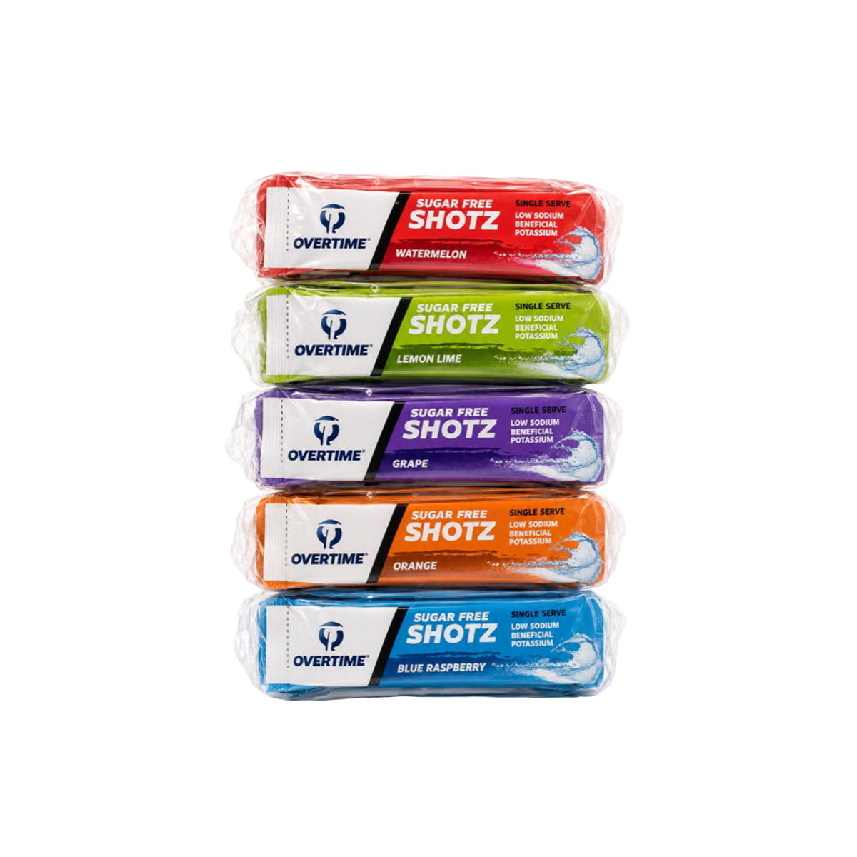 Sugar-Free Blue Raspberry Hydration Shotz. Each Single-Serve Packet Mixes With One 16.9 Fl. Oz. Bottle Of Water