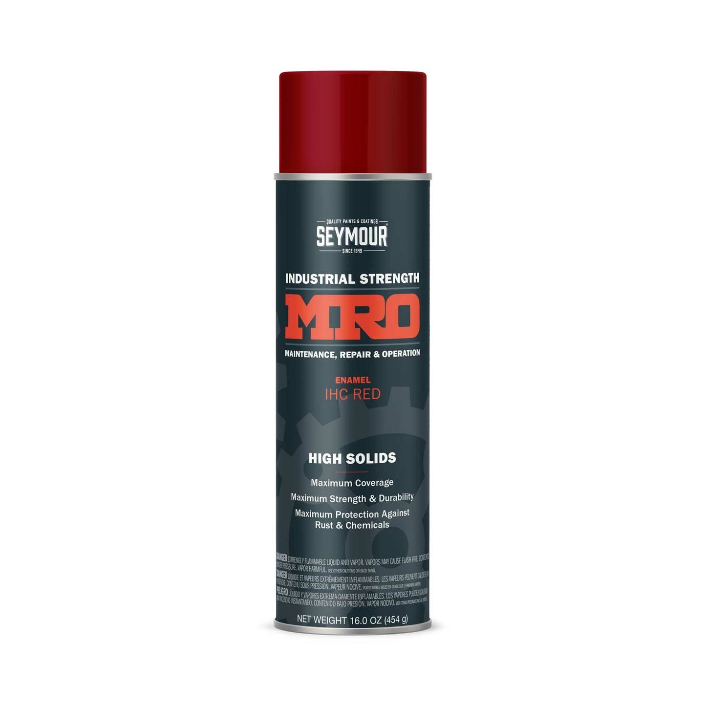MRO Industrial High-Solids Spray Paint, IHC Red - 16 OZ. Net Fill Wt.