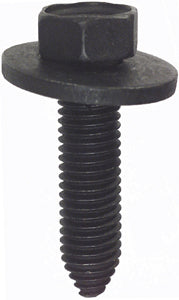 M10 x 1.5 x 40 mm Coarse Black Class 9.8 Starter Point Indented Hex Head Body Bolt With Free Spinning Washer