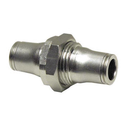 1/4 Inch Nickel Plated Brass Push-In Tube Bulkhead Union