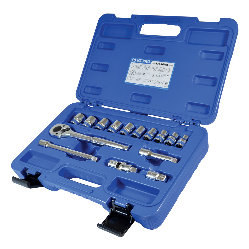3/8" Drive Metric 12Pt Socket Set - 15 Piece