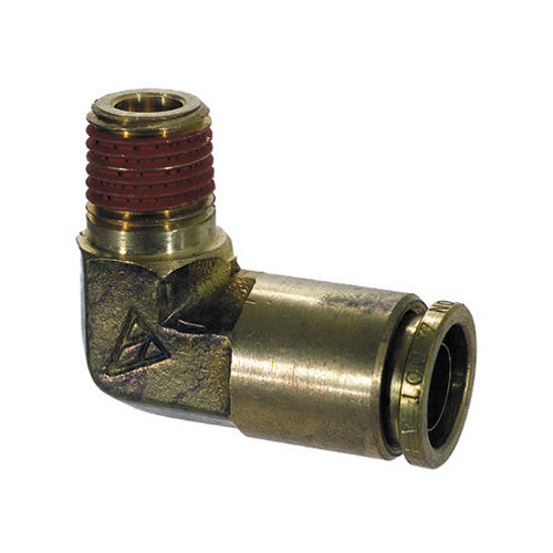 1/4 Tube x 1/8 Inch Brass 90 Degree Male Elbow Push On D.O.T. Air Brake Connector
