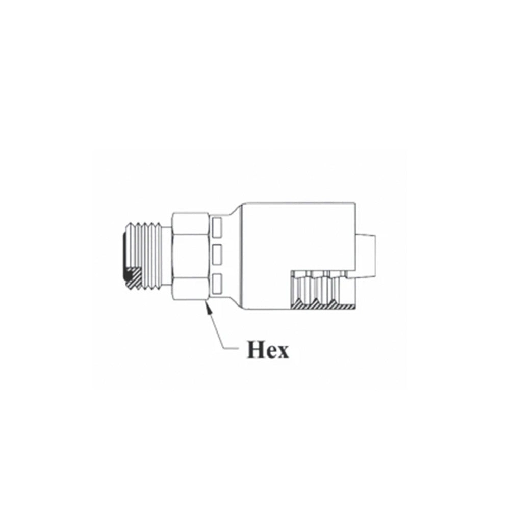 3/8 inch Hose x 11/16X16 O-Ring Face Seal Male Rigid