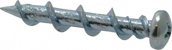 3/16 Inch x 1-1/4 Inch Chrome Plated Concrete Screws Wall-Dogâ„¢ Anchor - 100 Per Box