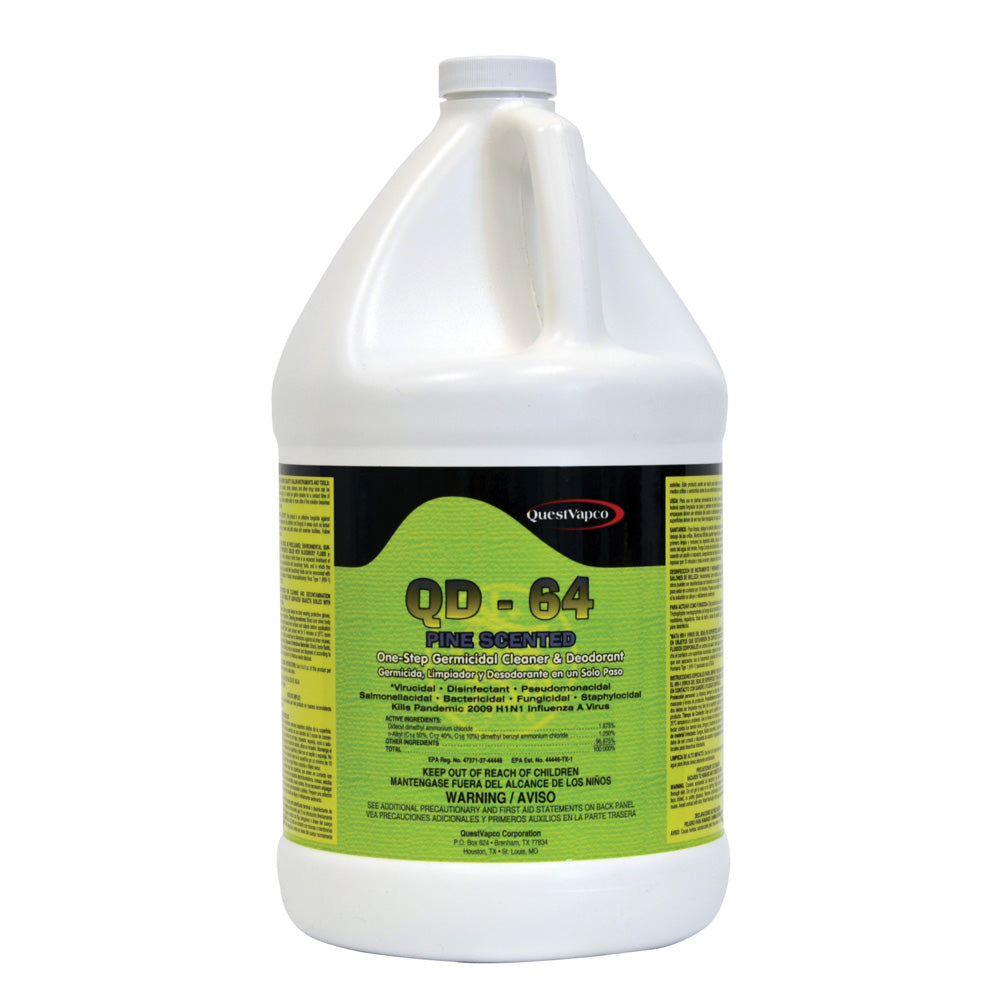 Quest Specialty QD-64 Disinfectant Deodorant & Cleaner - 1 Gallon Bottle (Pine)