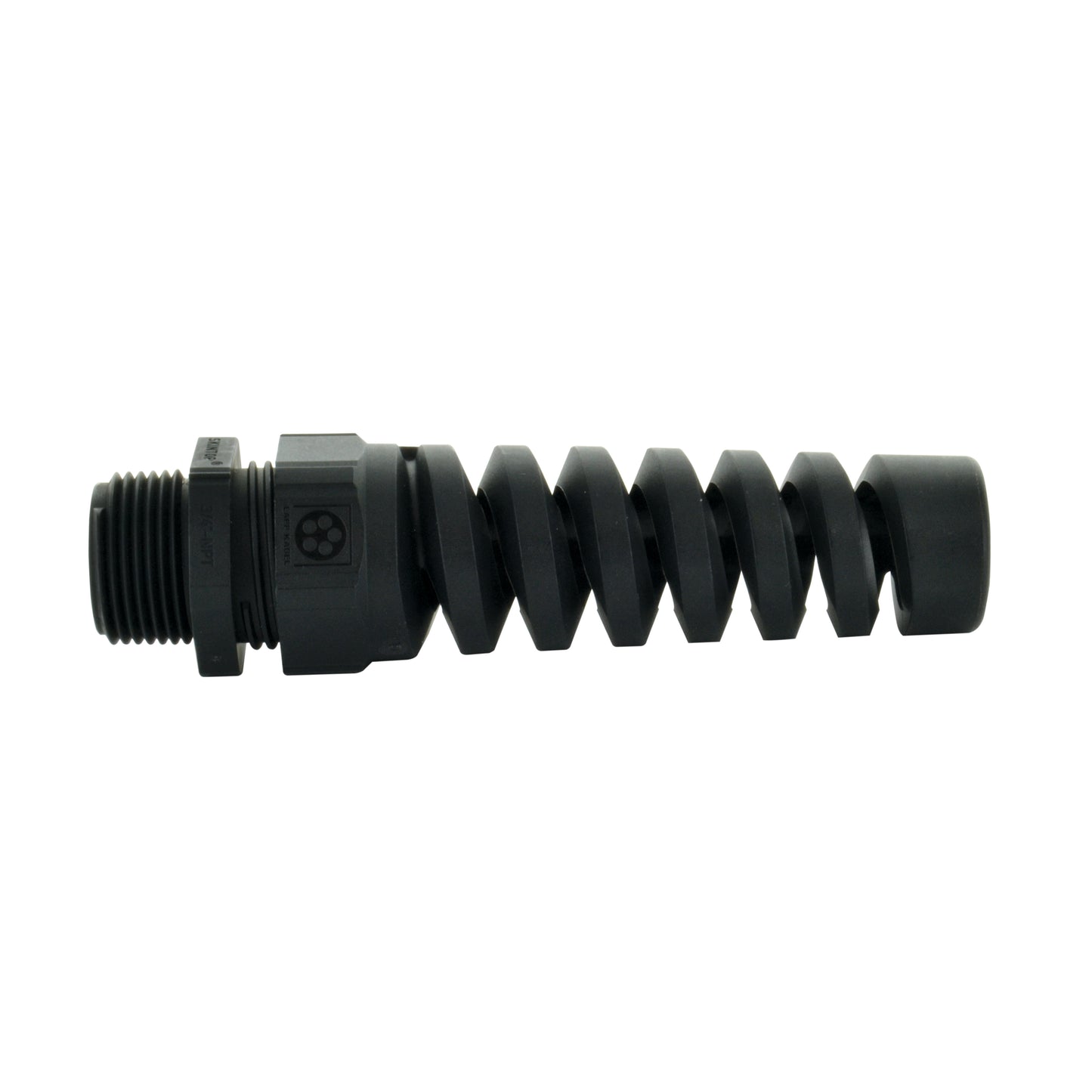 Pg-13.5 Liquid Tight, Non-Metallic Pigtail Spiral Strain Relief Cable Cord Protector With Nut