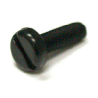 M6 x 1 x 20 mm Pan Head Slotted Drive Black 6/6 Nylon Machine Screw.
