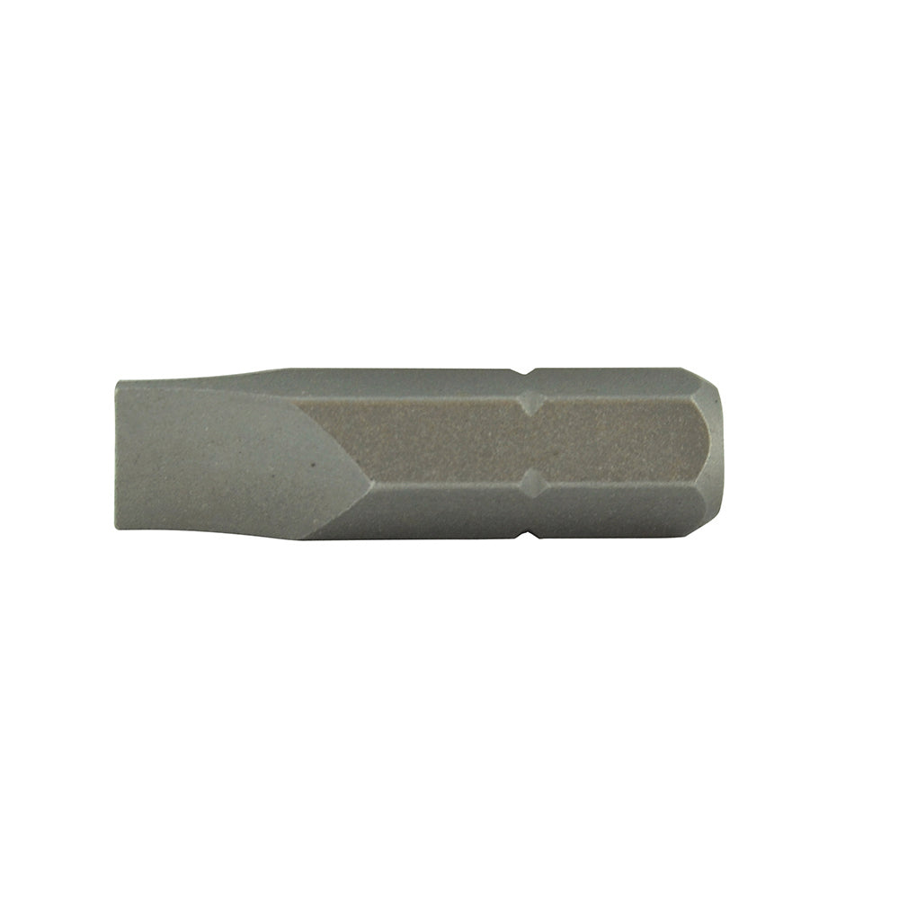 Slotted Drive 1/4 Inch Hex Shank 0.020 Inch x 0.138 Inch Tip 1 Inch Length Gunmetal Gray Stainless Steel Insert Bit