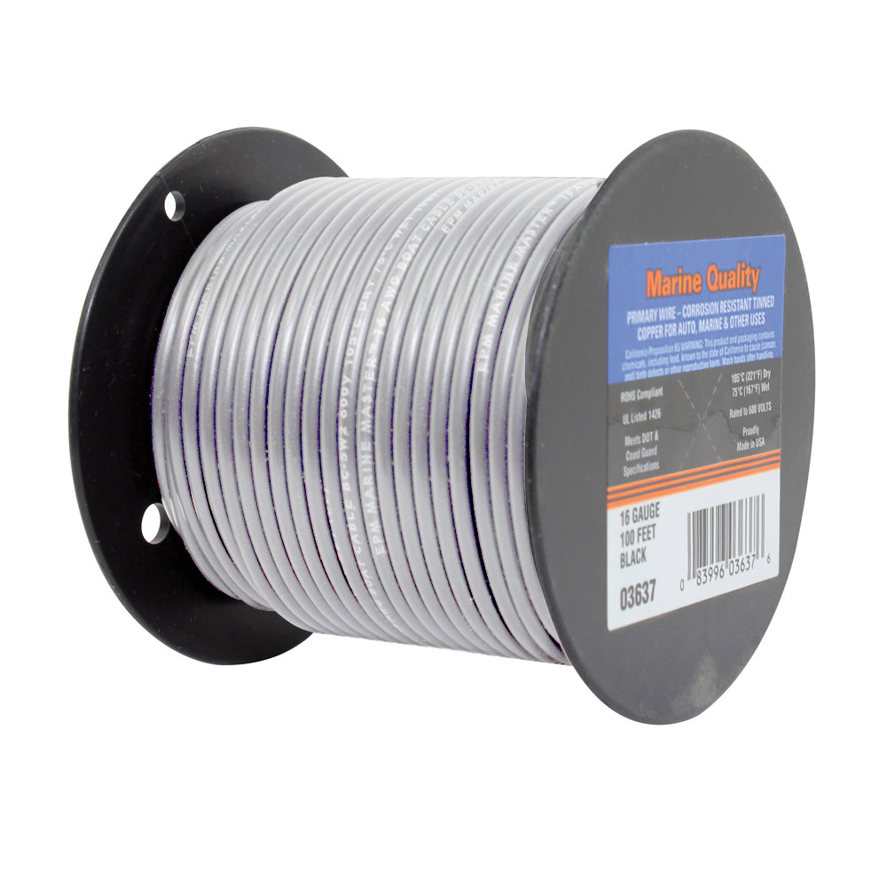12 Ga Boat Cable White 100' Roll