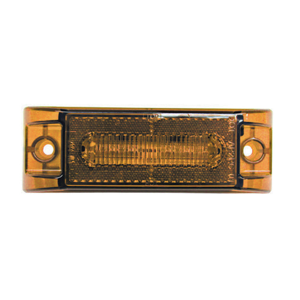6 Inch x 2 Inch Rectangular 6 Led Clearance Marker Amber