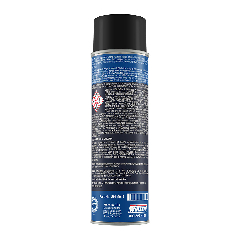 Winzer Black Texture Chip Guard Coating - 17.5 Oz Net Wt. - Aerosol