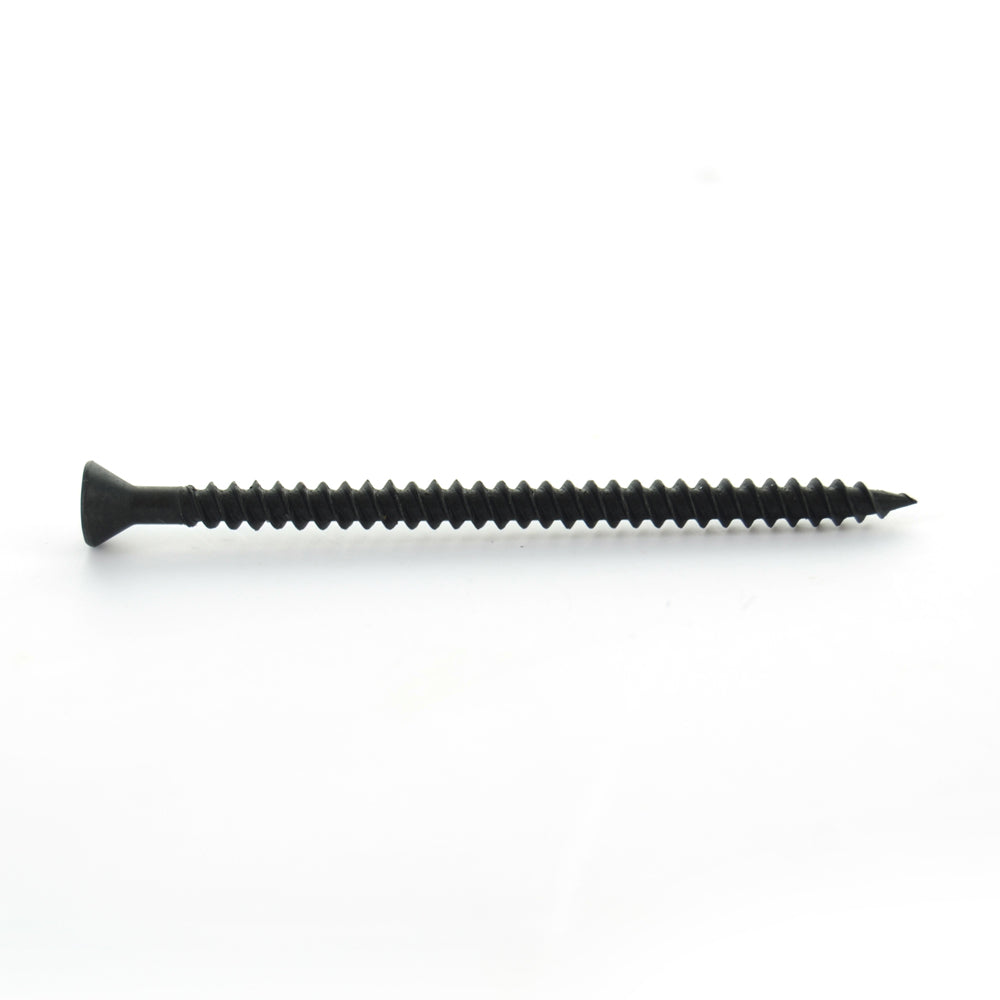 #6 x 2-1/4 Inch Sharp Point #1 Square Drive Trim Head Black Phosphate Steel Drywall Screw