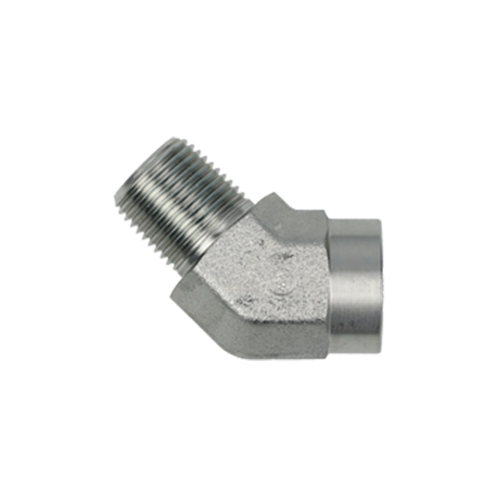 3/8 Inch 3000 psi Zinc Plated Yellow Dichromate Carbon Steel 45 Degree Street Elbow