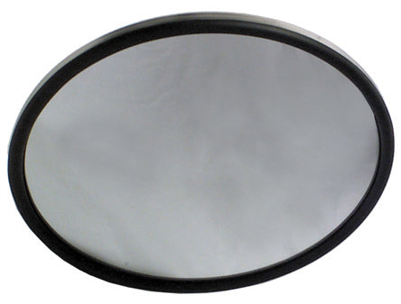 8 Inch x 2-1/4 Inch Round Durable Black Enamel Rear View Convex Mirror