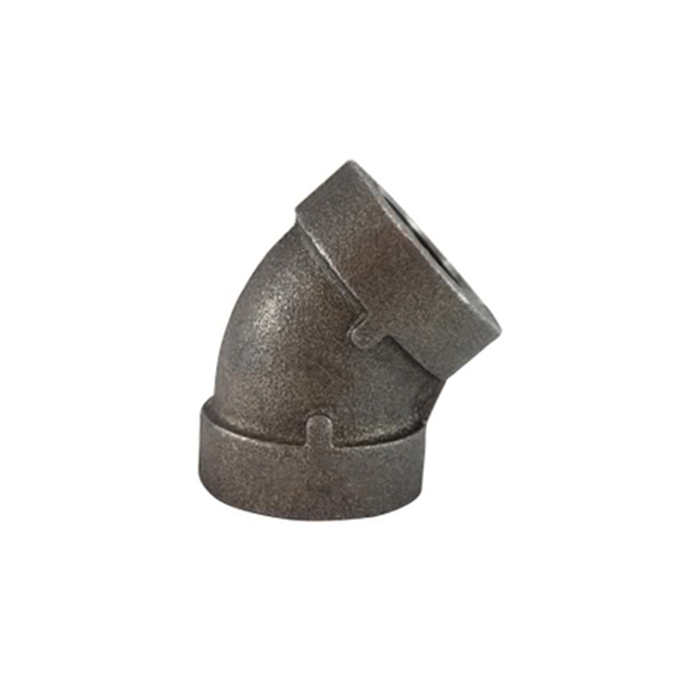 2 Inch Sch 80 Threaded Black Malleable Iron 45 Degree Elbow