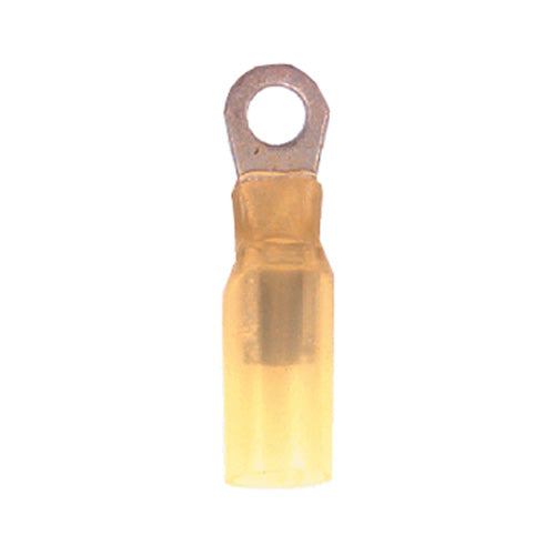 12-10 Gauge Ring Terminal Solder Shrink Nylon Insulated #10 Stud Yellow