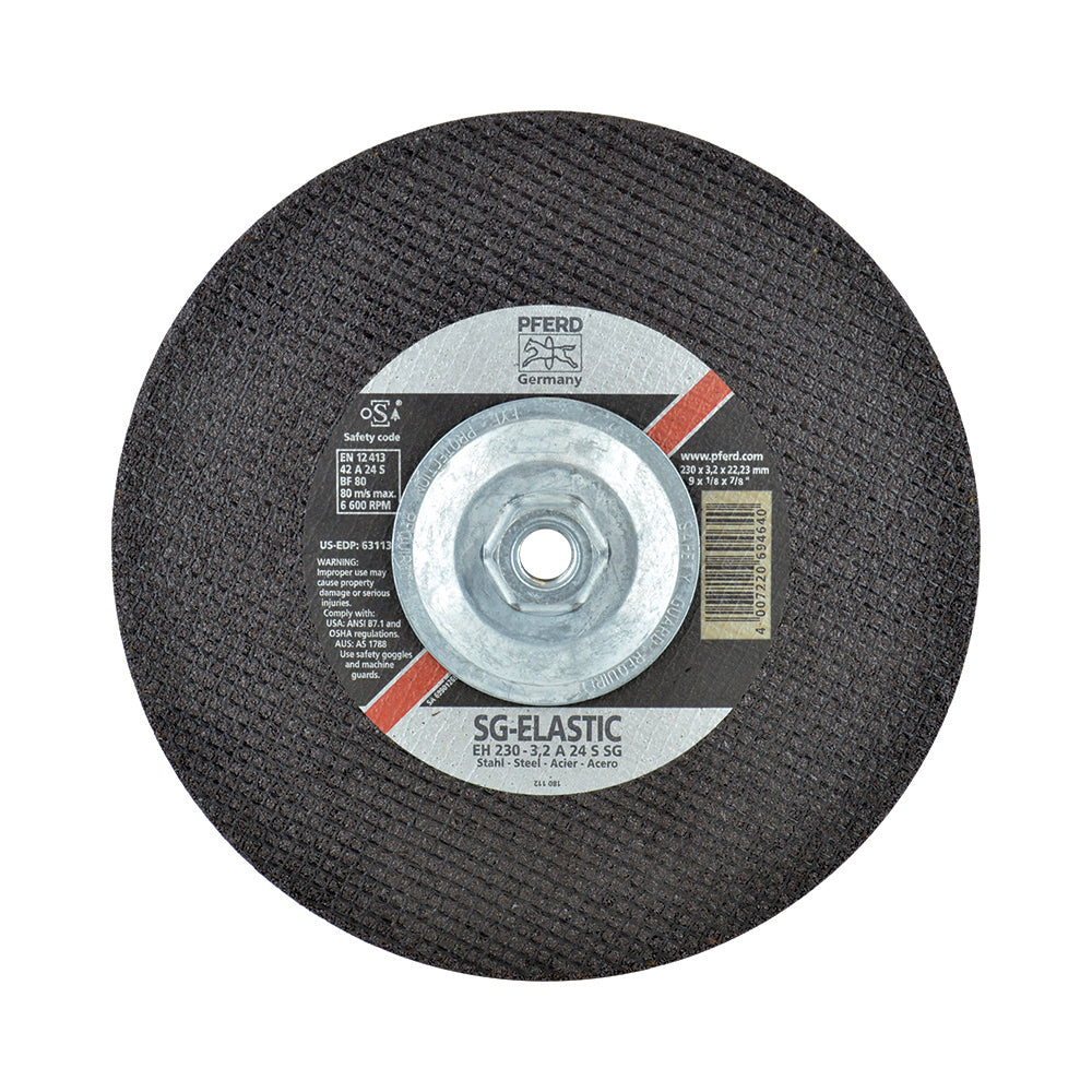 9 Inch x 1/8 Inch x 5/8-11 Pferd Depressed Center Type 27 Cut-Off Wheel