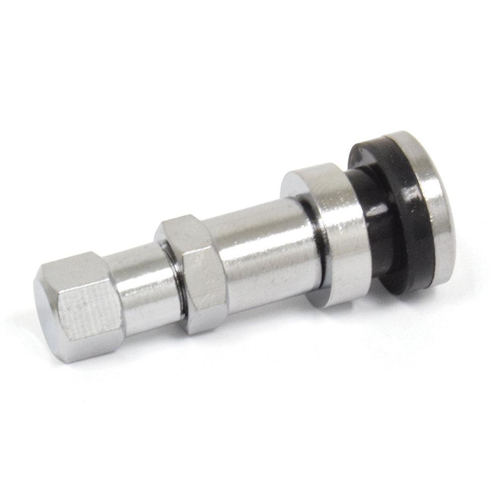 .453 x 1-1/2" Bolt-In Tire Valve Chrome Plated For Ford “F" Series  Trucks With 16" Dual Wheels