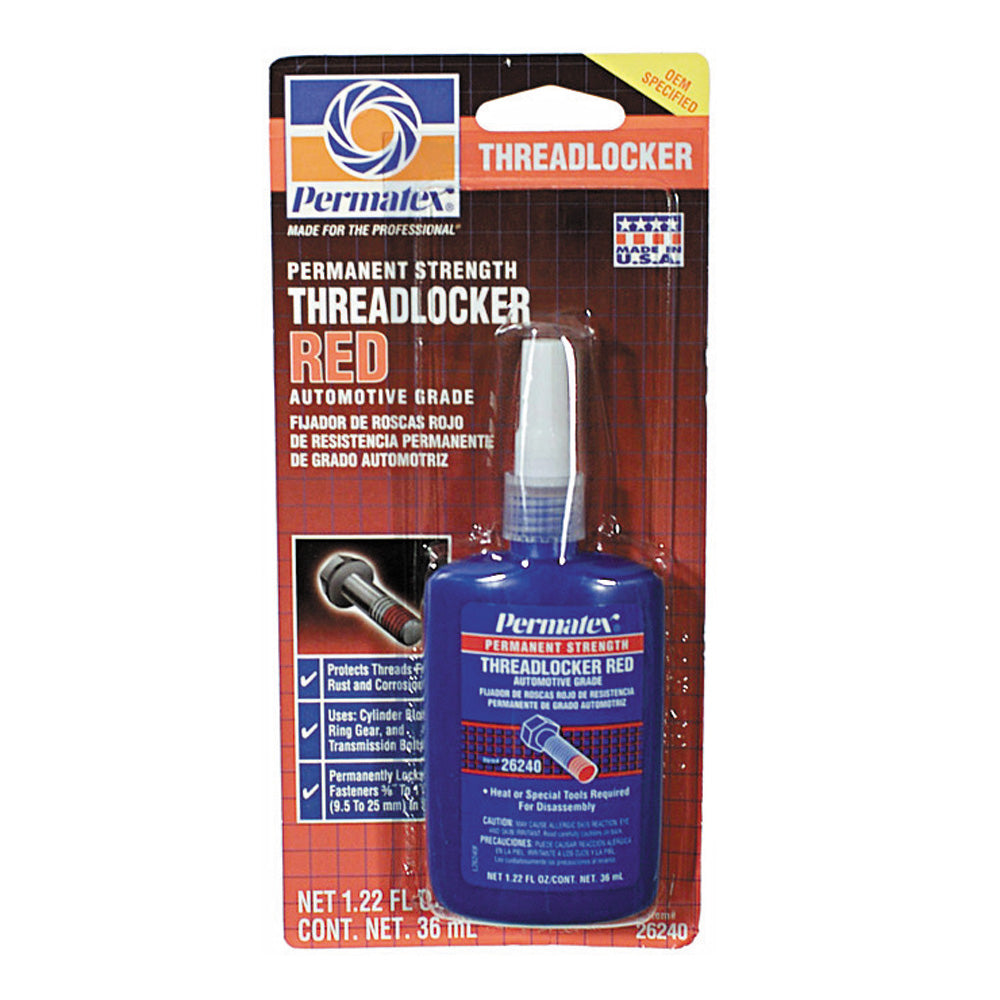 Permatex 262 Permanent Strength Threadlocker Red - 36 Ml