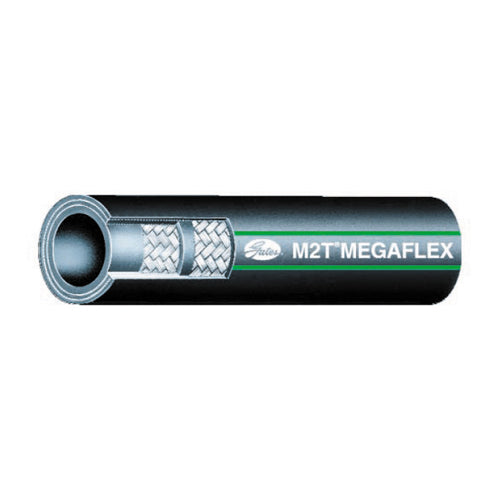 1/2 Inch ID x 0.82 Inch OD Black Synthetic Rubber M2T MegaFlex 2-Wire Braid Hose - Sold Per Foot