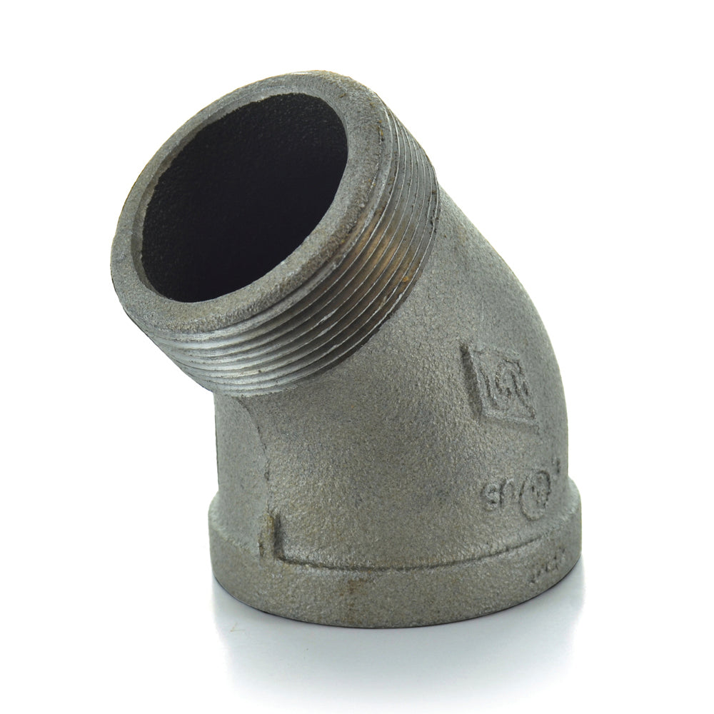 2" Schedule 40 Malleable Iron 45 Degree Street Elbow Black