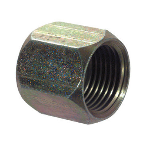 1-1/4 Inch 10000 psi Zinc Plated Yellow Dichromate Carbon Steel Jic 37 Degree Adapter Nut For 3-Piece Flare