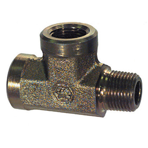 3/8 Inch 4500 psi Zinc Plated Yellow Dichromate Carbon Steel Pipe Male Run Tee