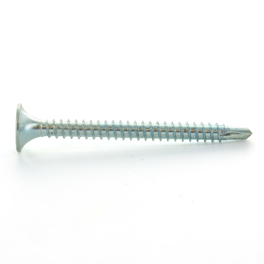#6 x 1-5/8 Inch #2 Point #2 Phillips Drive Bugle Head Zinc Plated Steel Drywall Self-Drilling Tek Screw