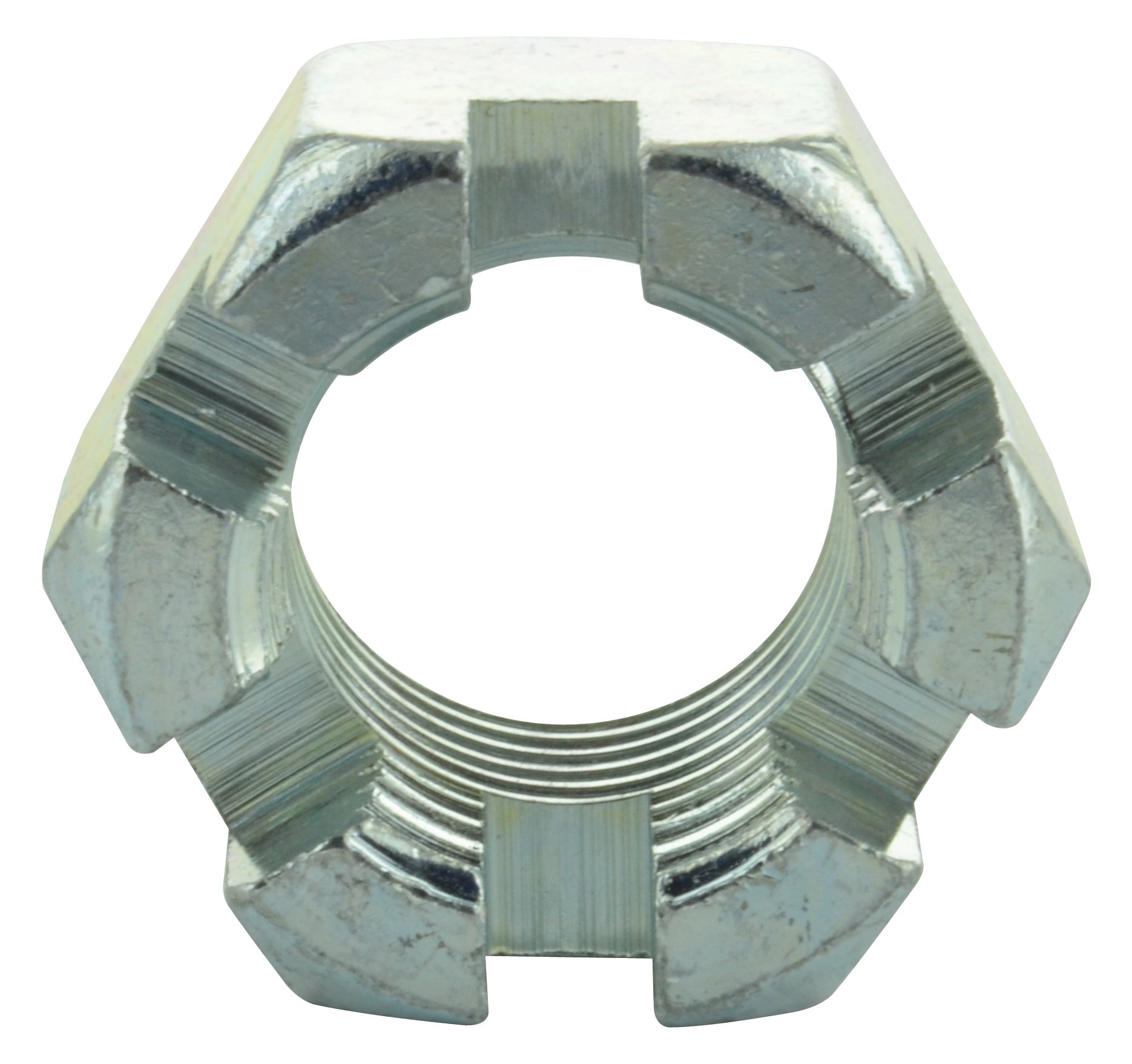 1/4-28 Fine Zinc Plated Grade 2 Slotted Hex Nut