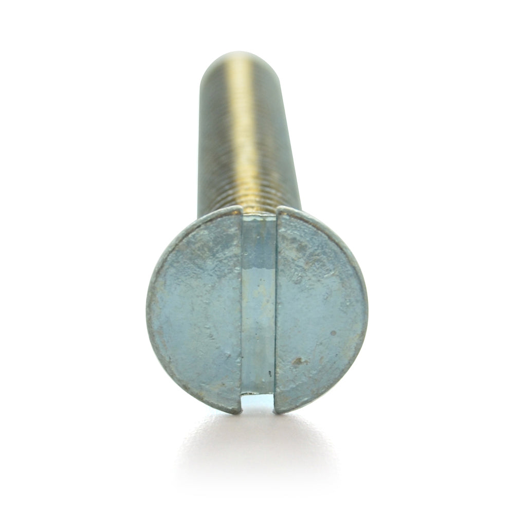 #6-32 x 1-1/4 Inch Coarse Zinc Plated Steel Slotted Drive Flat Countersunk Head Machine Screw