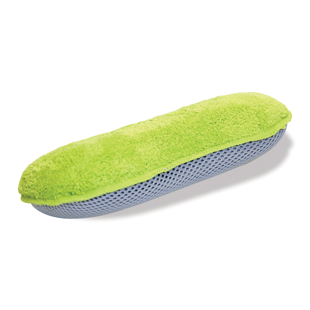9 Inch x 4-3/4 Inch x 2 Inch Yellow/Green Microfiber and Polyester Mesh Heavy Duty Wash and Scrub Combo Sponge