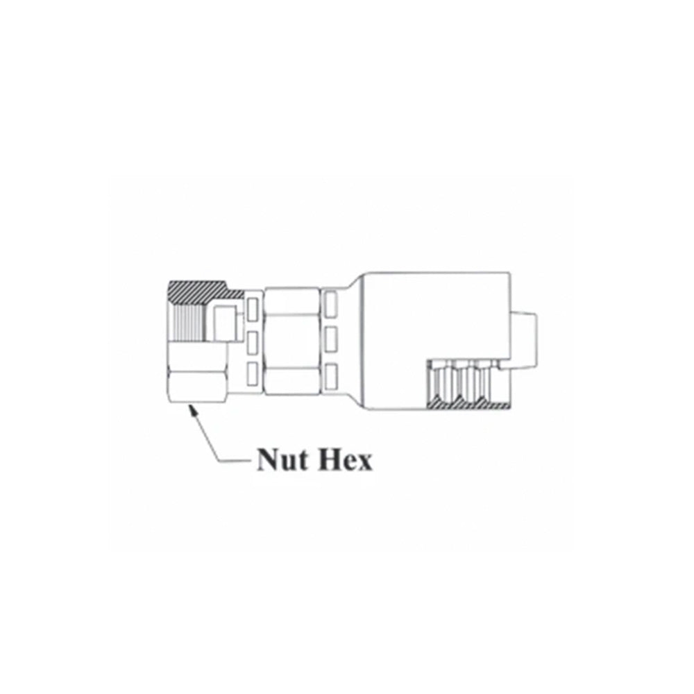 1 inch Hose x  1-7/16X12 O-Ring Face Seal Female Swivel Short