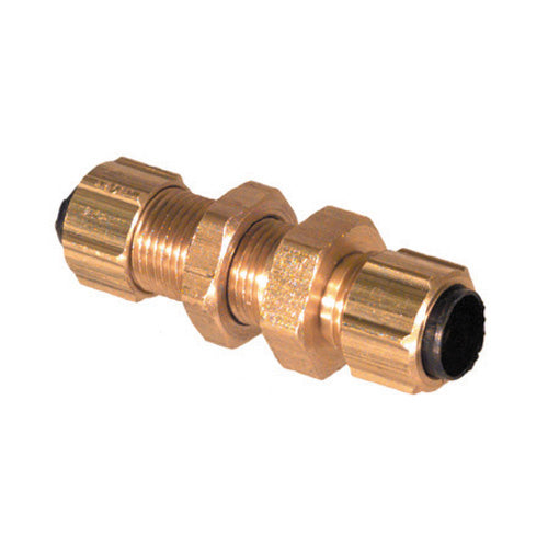 3/8 Inch Brass Poly-Fit Flareless Tube Bulkhead Union