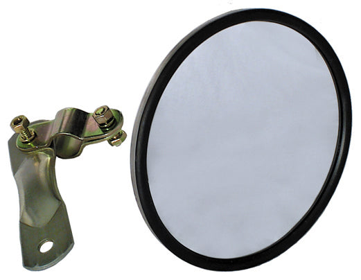6 Inch x 2-1/4 Inch Round Stainless Steel Rear View Convex Mirror