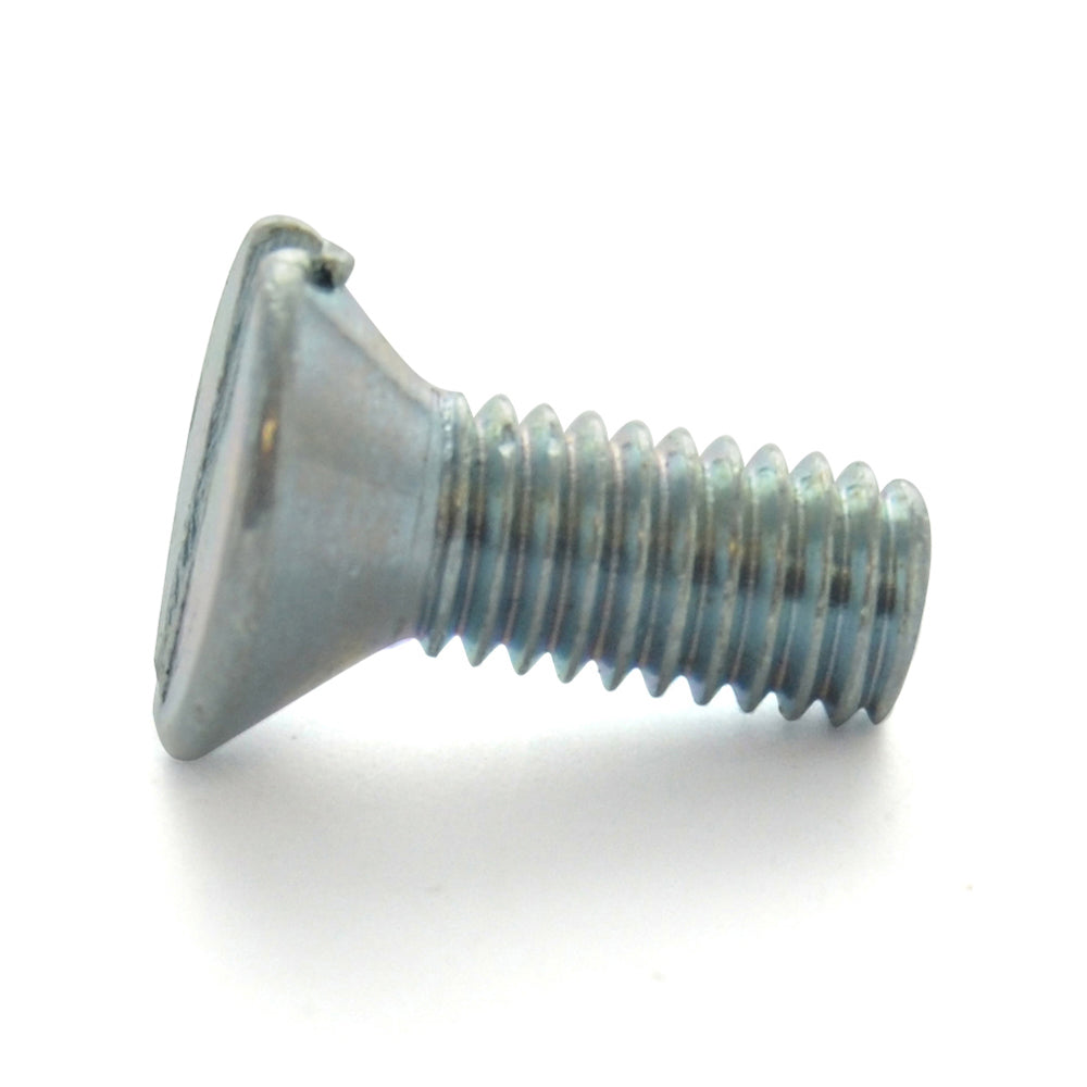 #10-32 x 1-1/2 Inch Fine Zinc Plated Steel Slotted Drive Flat Countersunk Head Machine Screw