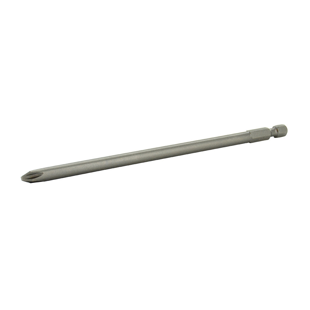PhillipsÂ® Drive 1/4 Inch Shank #2 Tip 6 Inch Length Gunmetal Gray Steel Power Bit