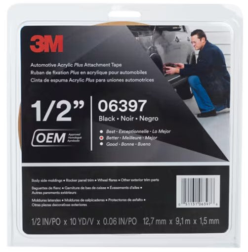 1/2 Inch x 30 Foot 3M #06397 Scotch-Mount Double-Coated Acrylic Foam Tape