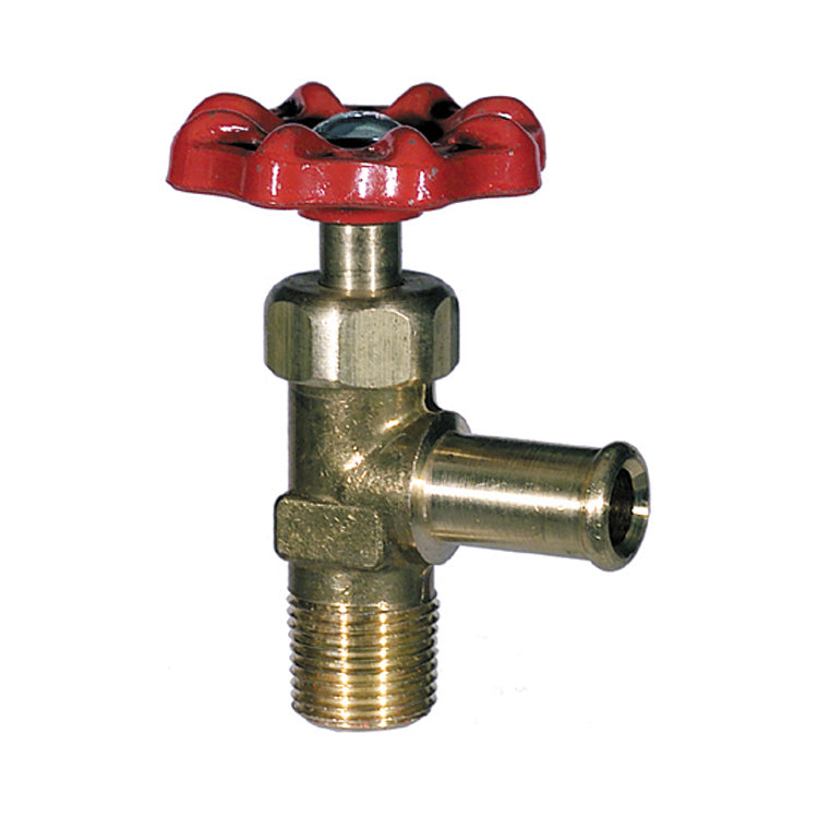 1/2 Inch x 3/8 Inch Truck Shut-Off Vale Male Pipe To Hose Brass