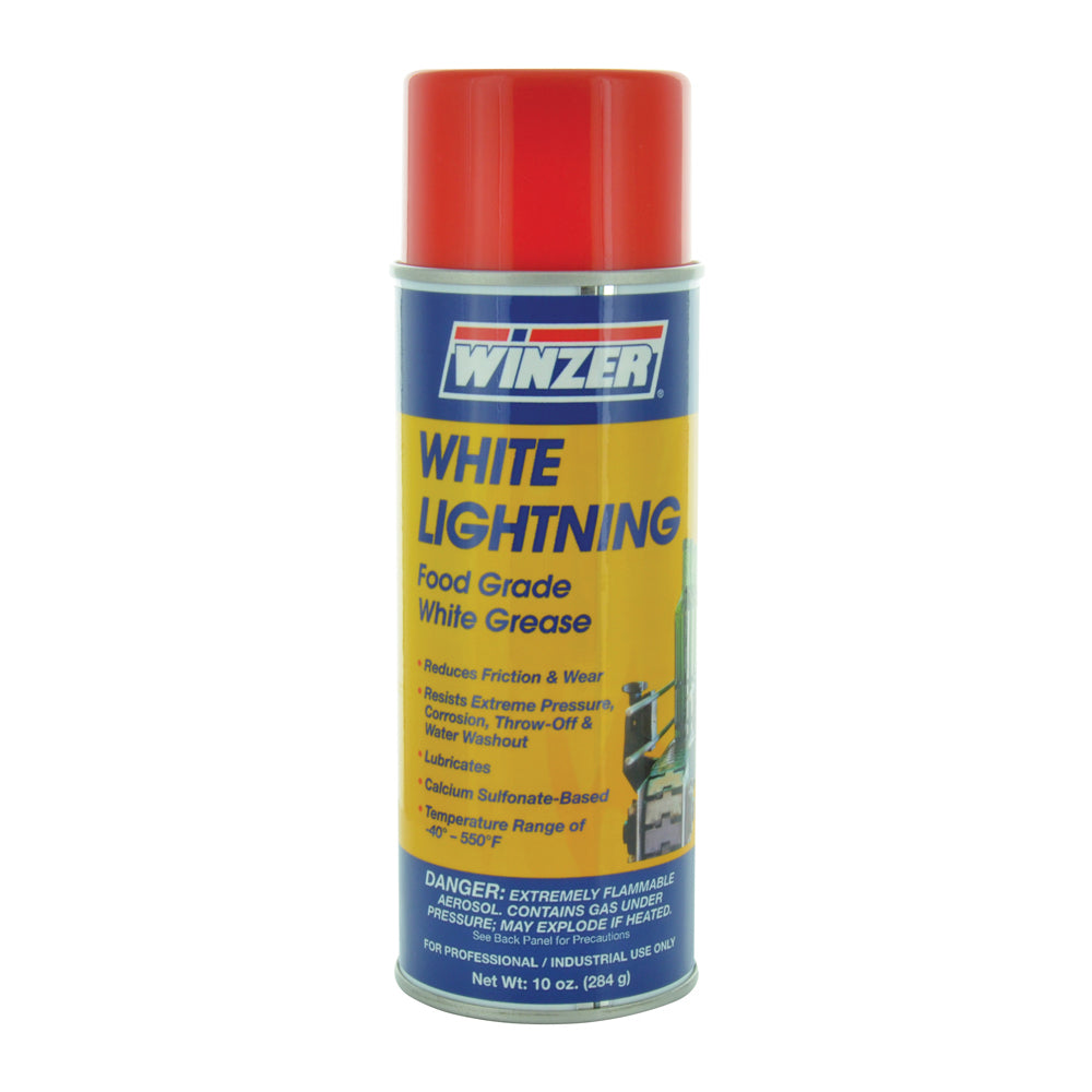Winzer White Lightning Food Grade White Grease - 10 Oz Net Wt. - Aerosol
