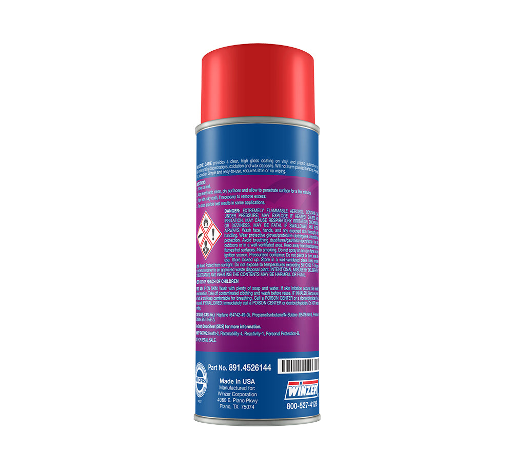 Winzer Silicone Care Vinyl & Plastic Coating - 10.25 Oz Net Wt. - Aerosol