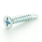 #10-24 x 1-7/16 Inch Zinc Plated Steel #3 Point Phillips Wafer Head Self-Drilling Tek Screw With Wings
