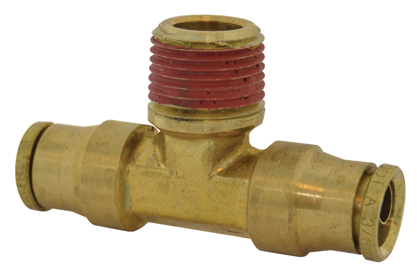 3/8 Tube  x 3/8 Inch Brass Male Branch Tee Push On D.O.T. Air Brake Connector