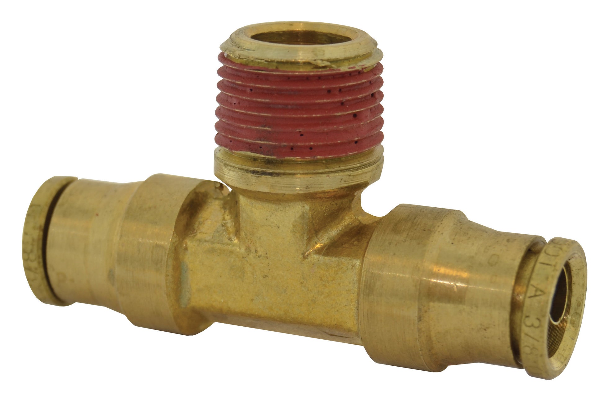 3/8 Tube  x 3/8 Inch Brass Male Branch Tee Push On D.O.T. Air Brake Connector