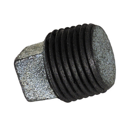3" Schedule 40 Male NPT Black Welded Malleable Iron Square Head Pipe Plug USA