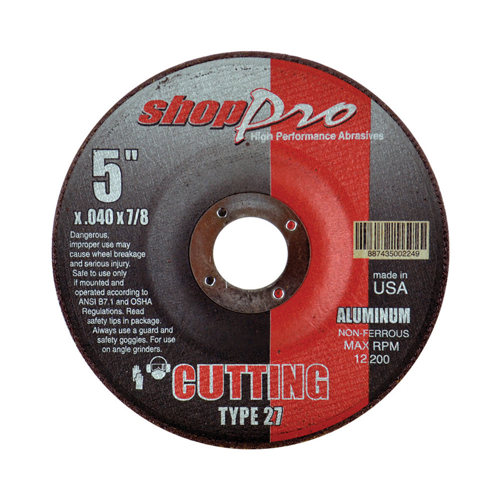 Shop Pro Type 27 Aluminum Cut-Off -  5" x .040" x 5/8"