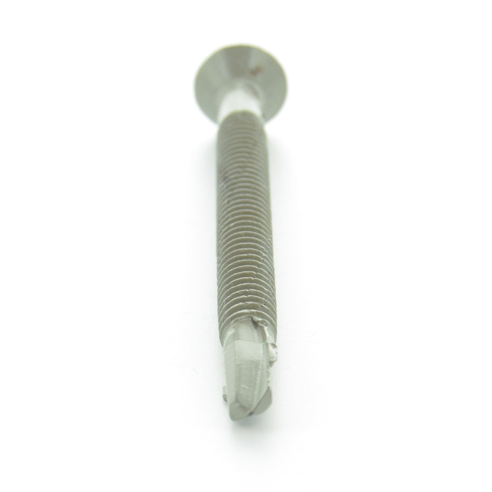 #12-24 x 2-3/4 Inch Zinc #4 Point Phillips Flat Head Self-Drilling Tek Screw With Wings