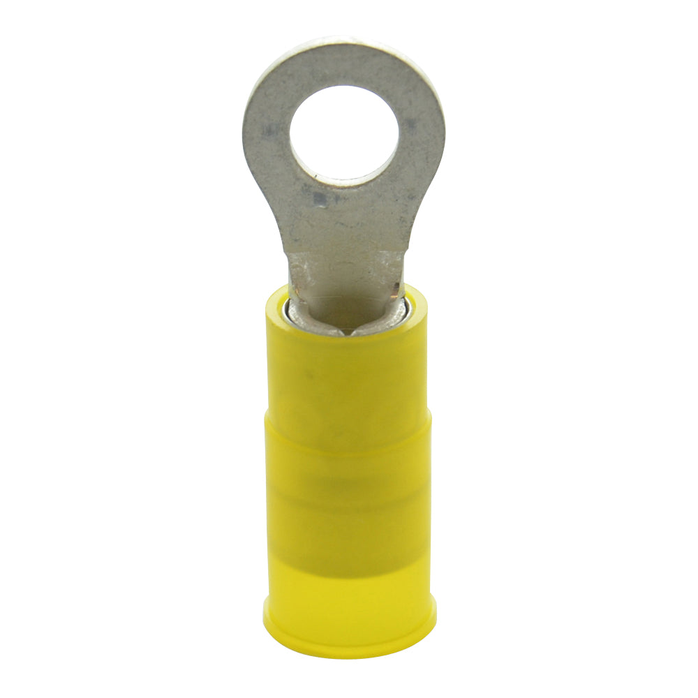 12-10 Gauge Ring Terminal #10 Stud Nylon Insulated Yellow