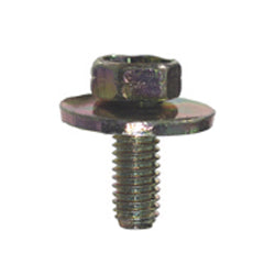 M6 x 1 x 16 mm Coarse Yellow Zinc Indented Hex Head Body Bolt With Free Spinning Washer